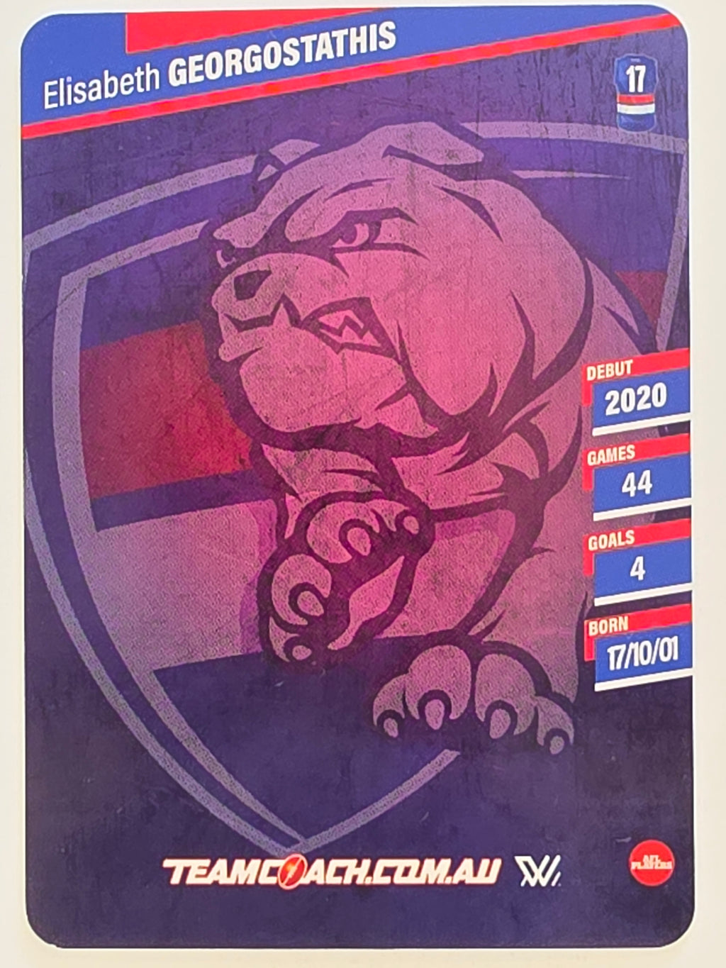 2024 AFLW TeamCoach | Silver Parallel | #53 Elisabeth Georgostathis Western Bulldogs