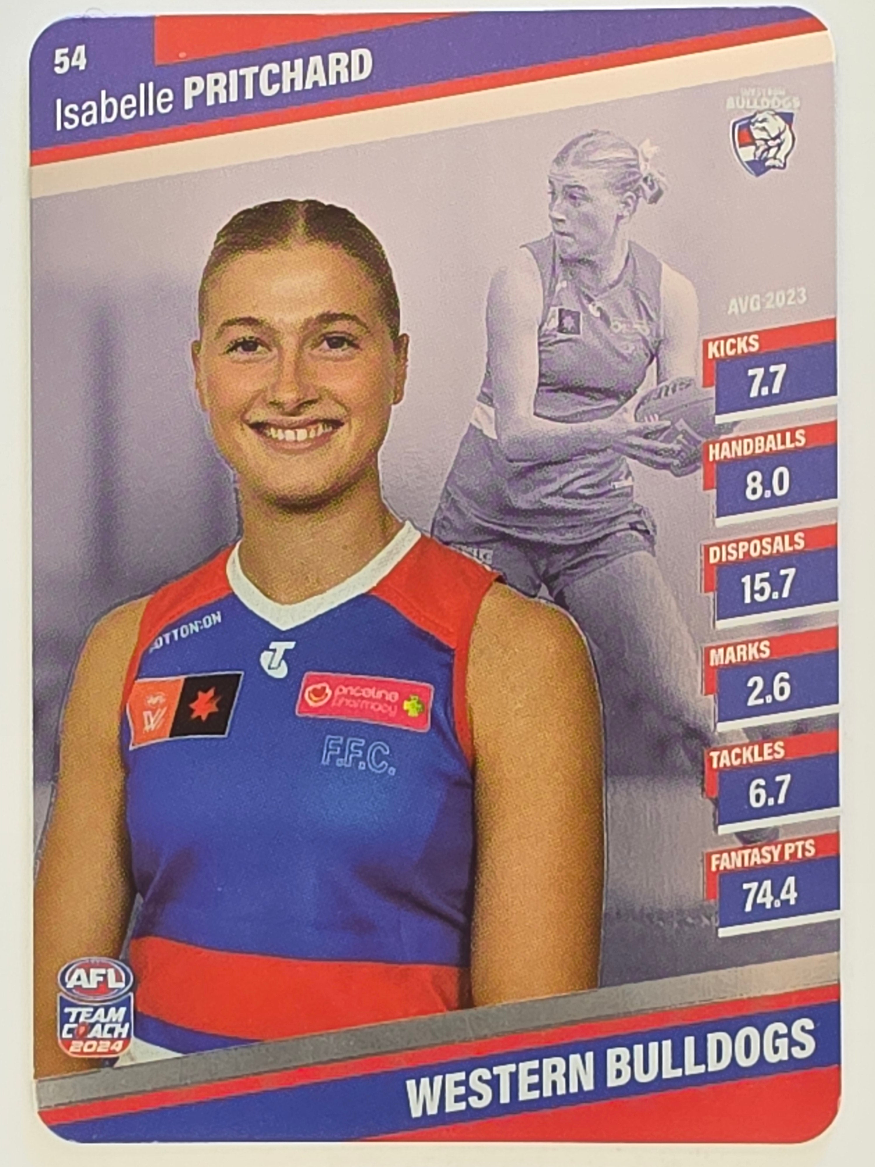 2024 AFLW TeamCoach | Silver Parallel | #54 Isabelle Pritchard Western Bulldogs