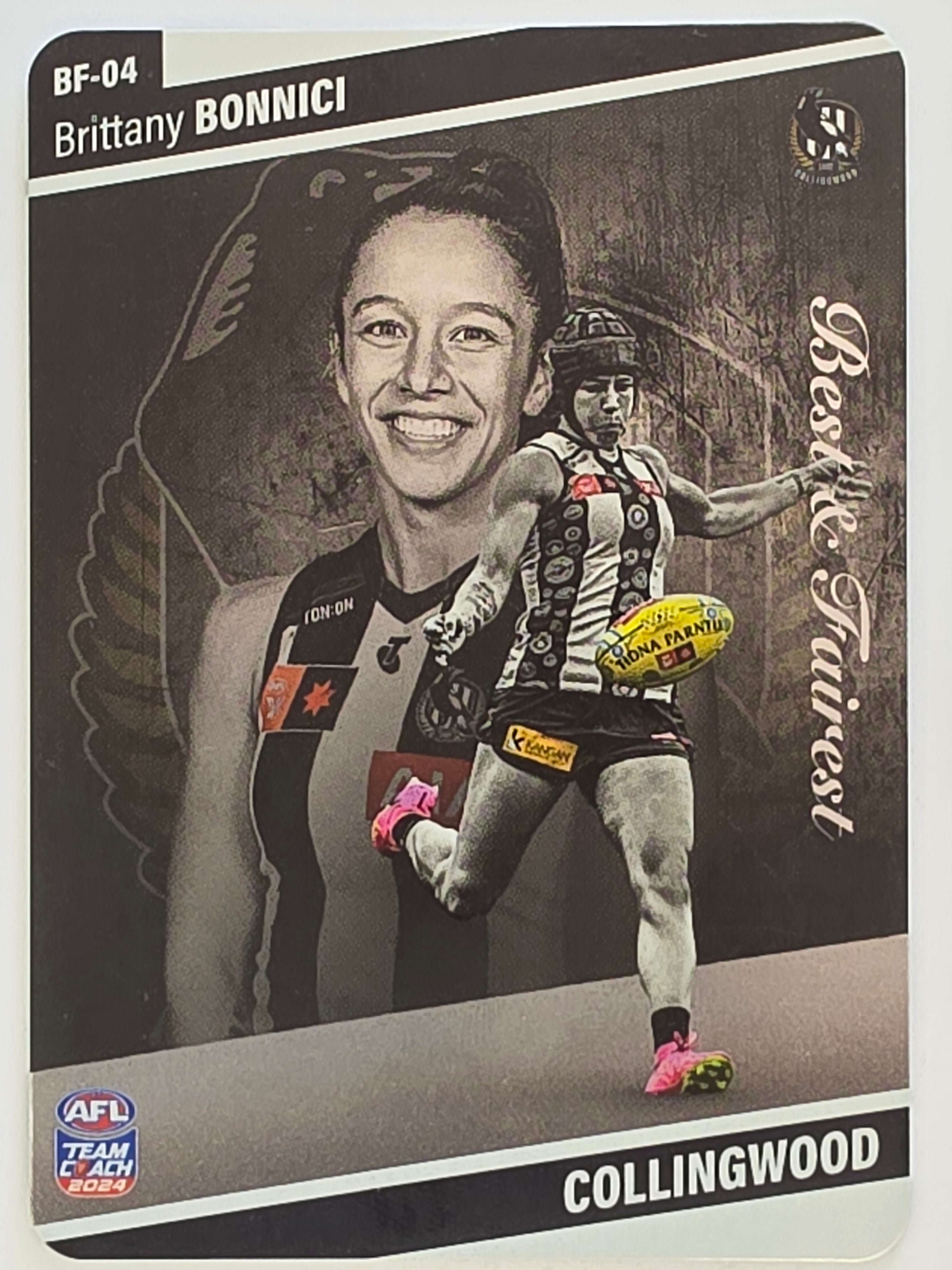 2024 AFLW TeamCoach | Best & Fairest Silver | #BF-04 Brittany Bonnici Collingwood Magpies