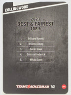 2024 AFLW TeamCoach | Best & Fairest Silver | #BF-04 Brittany Bonnici Collingwood Magpies