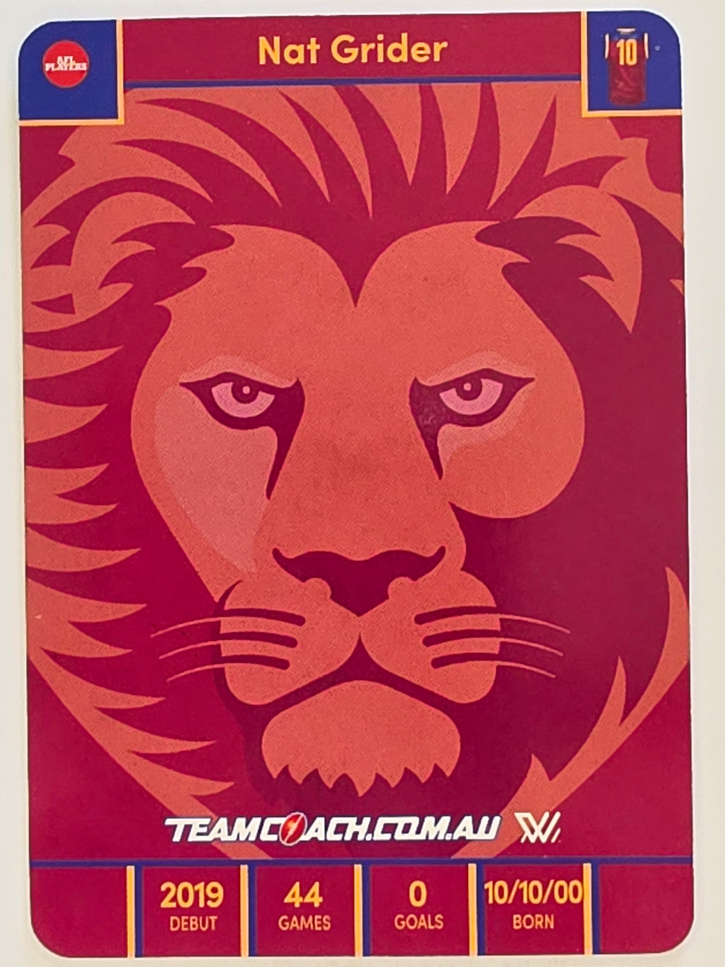 2023 AFLW TeamCoach | Silver Parallel | #7 Nat Grider Brisbane Lions