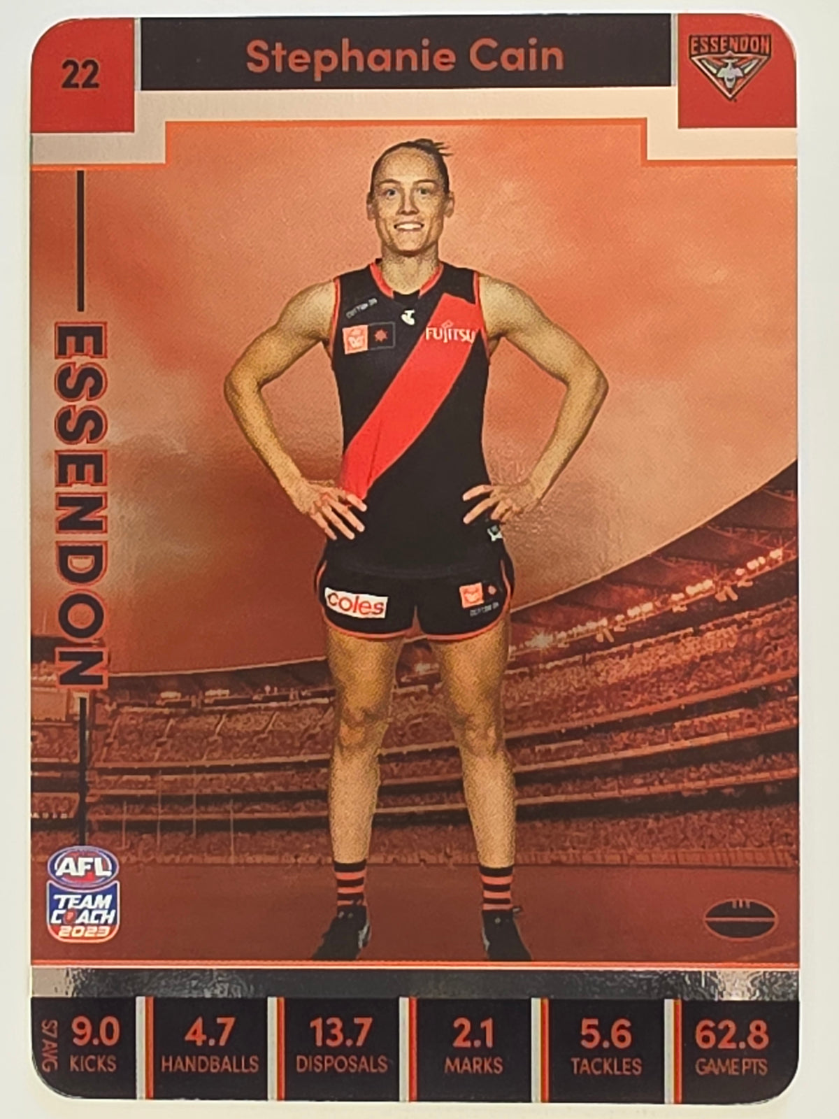 2023 AFLW TeamCoach | Silver Parallel | #22 Stephanie Cain Essendon Bombers