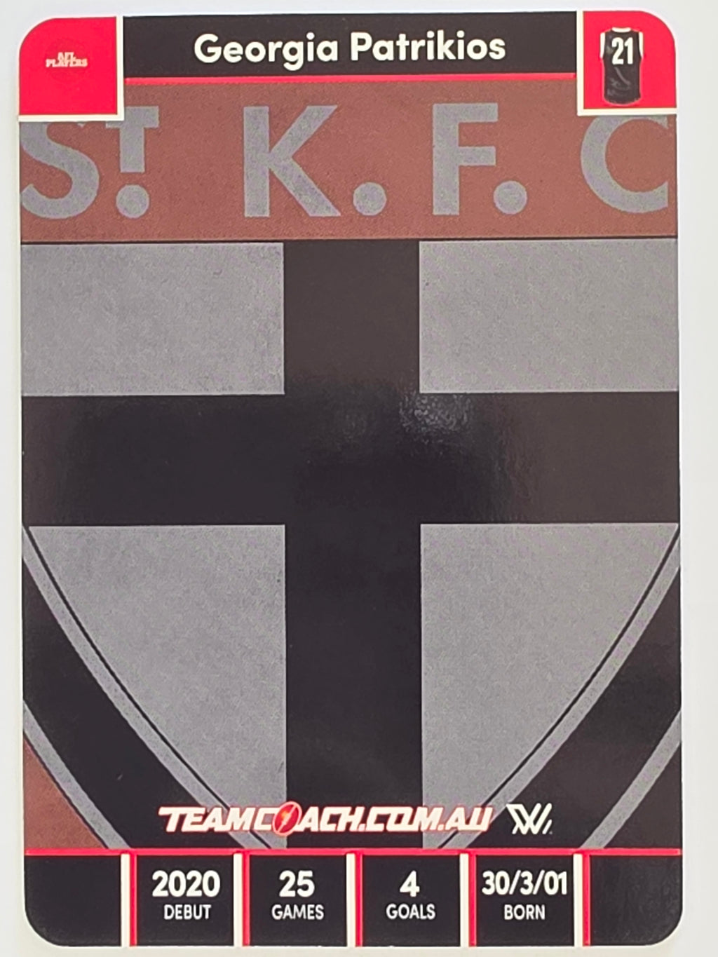 2023 AFLW TeamCoach | Silver Parallel | #73 Georgia Patrikios St. Kilda Saints