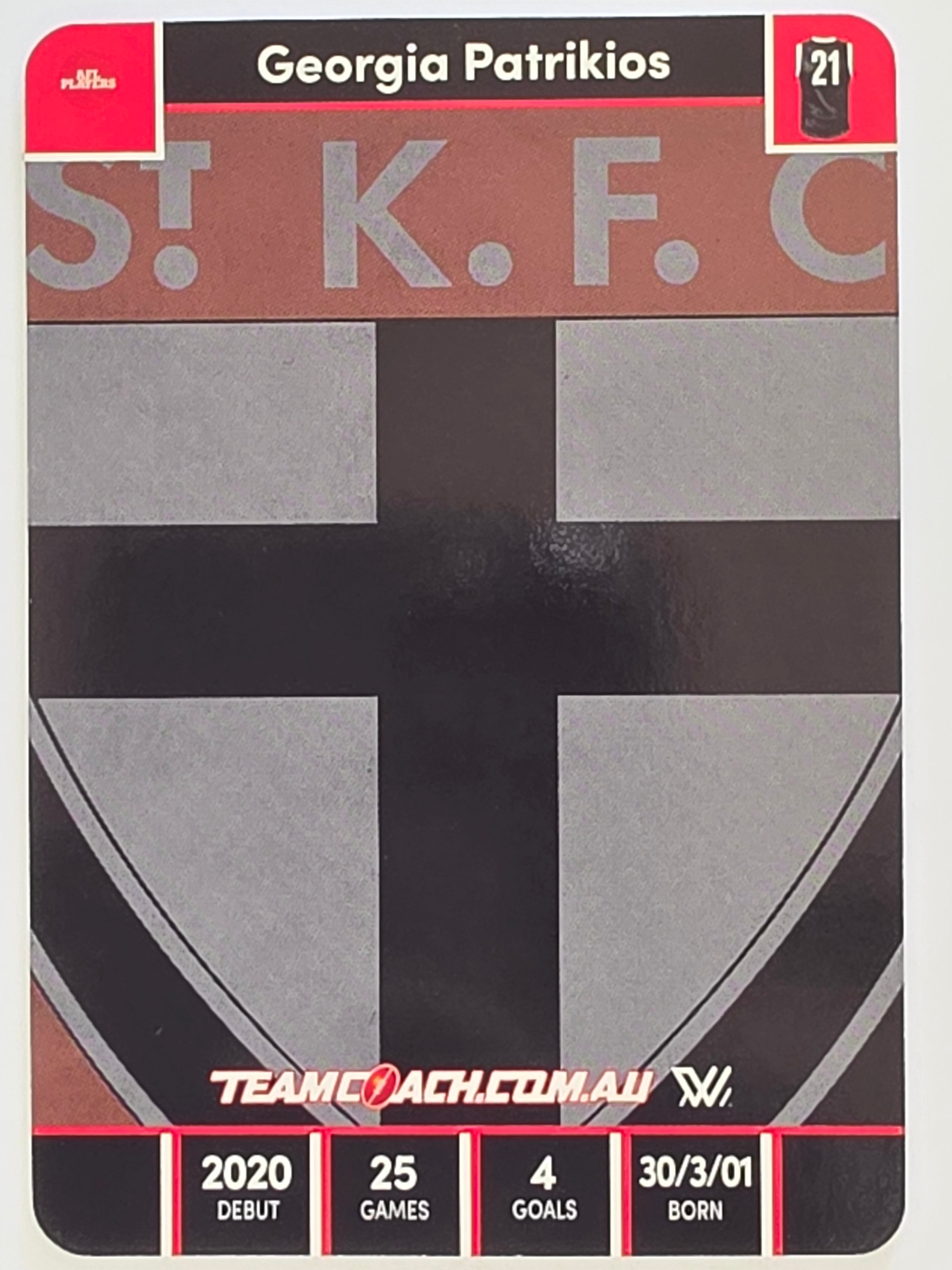 2023 AFLW TeamCoach | Silver Parallel | #73 Georgia Patrikios St. Kilda Saints