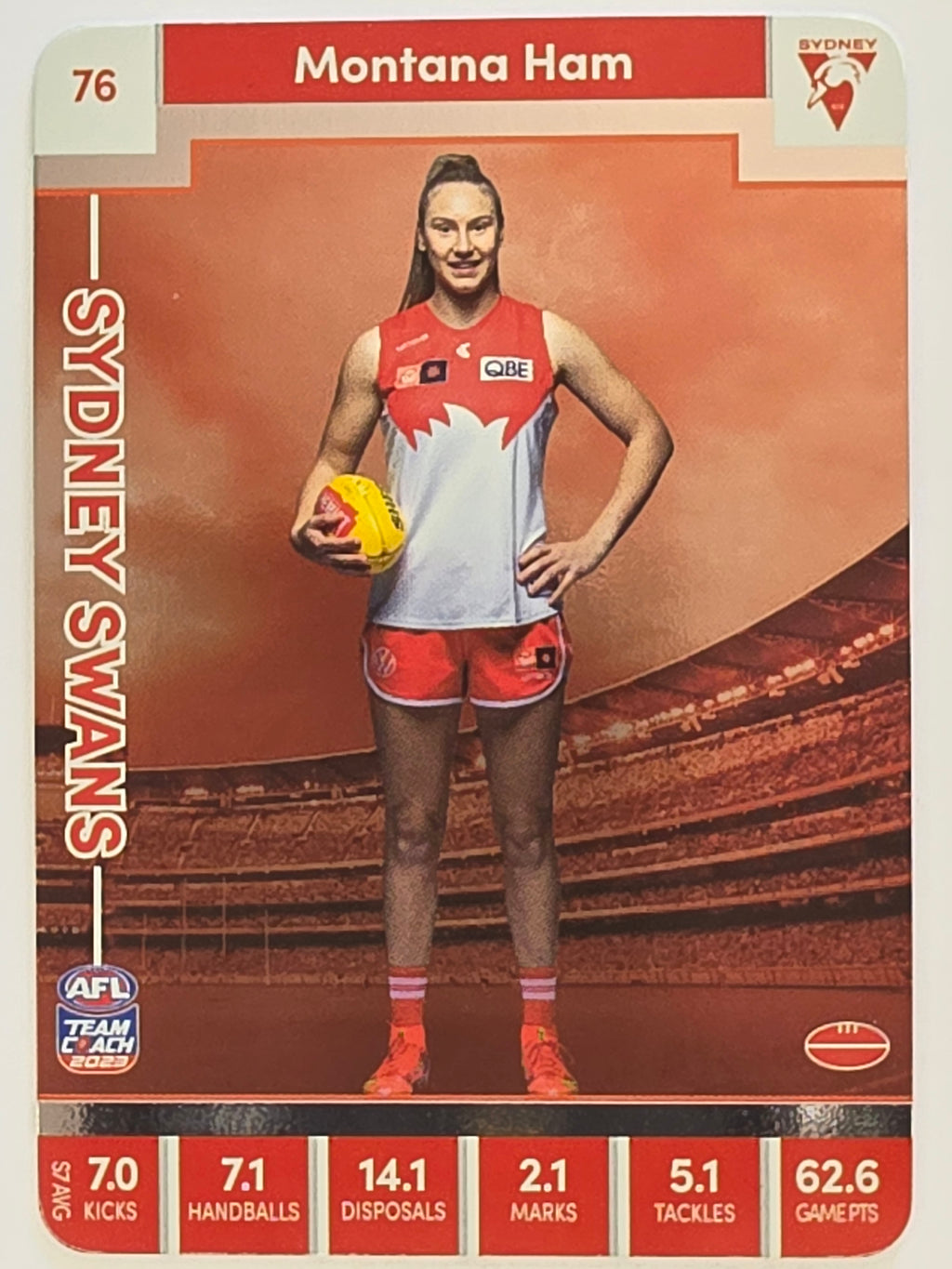 2023 AFLW TeamCoach | Silver Parallel | #76 Montana Ham Sydney Swans
