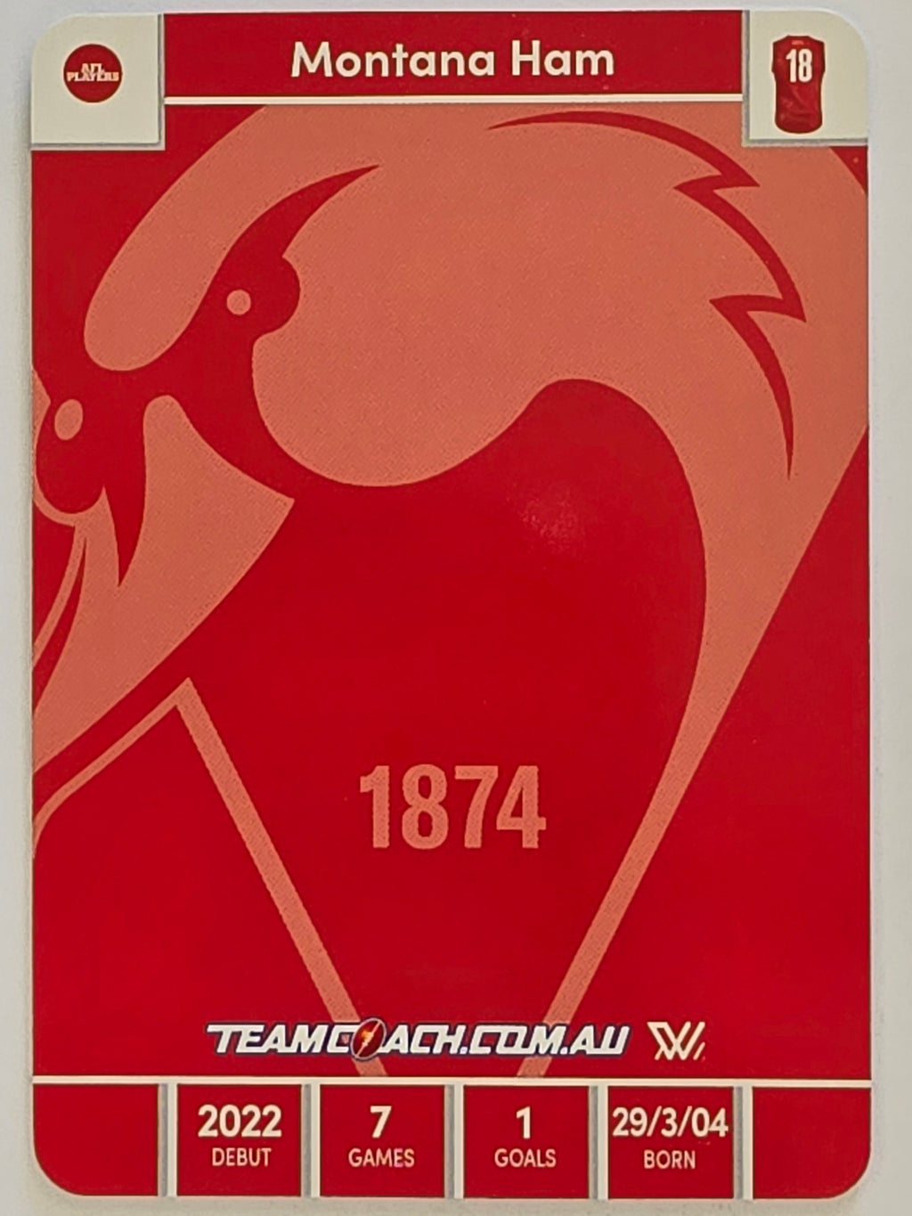 2023 AFLW TeamCoach | Silver Parallel | #76 Montana Ham Sydney Swans