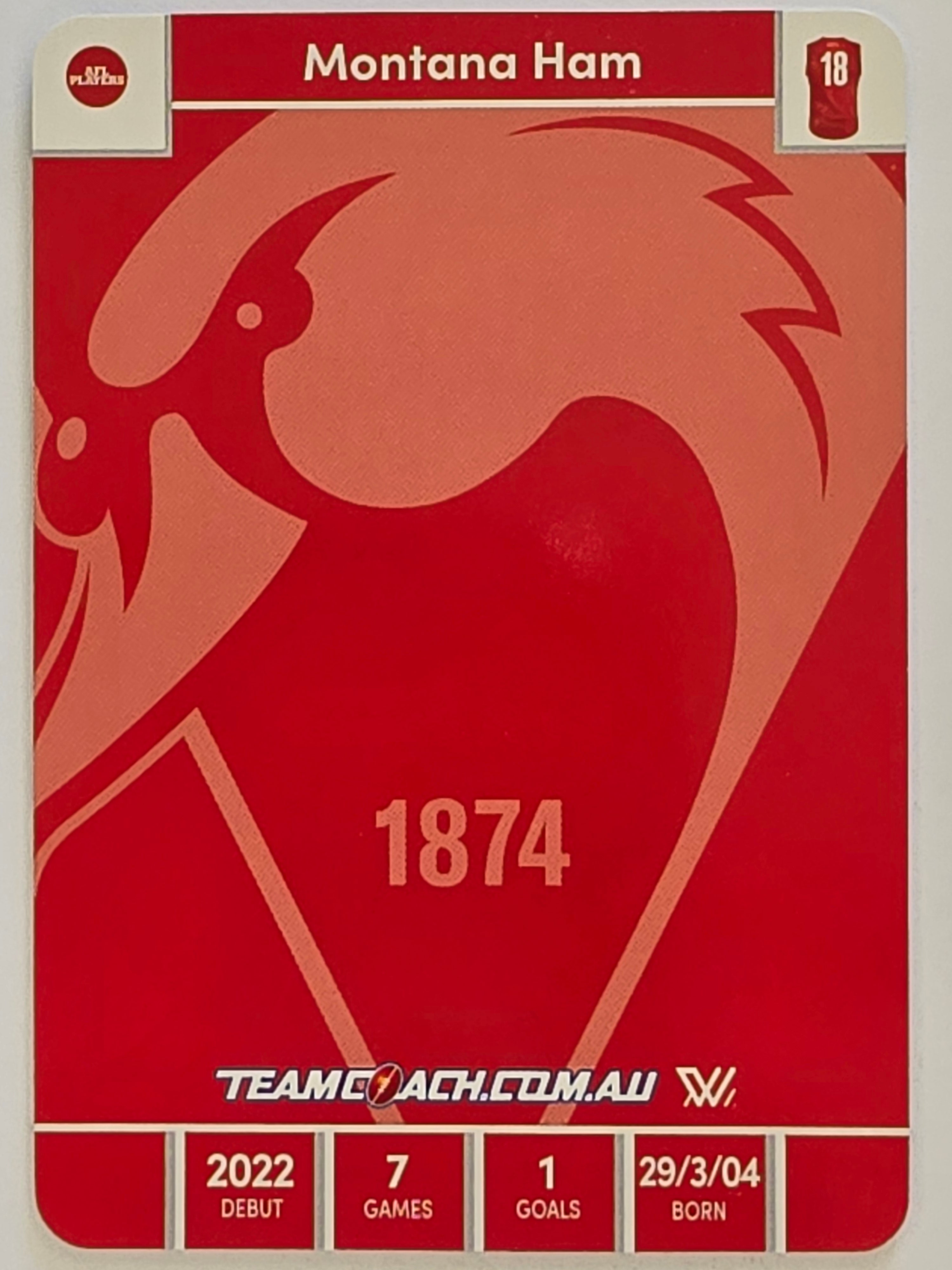 2023 AFLW TeamCoach | Silver Parallel | #76 Montana Ham Sydney Swans