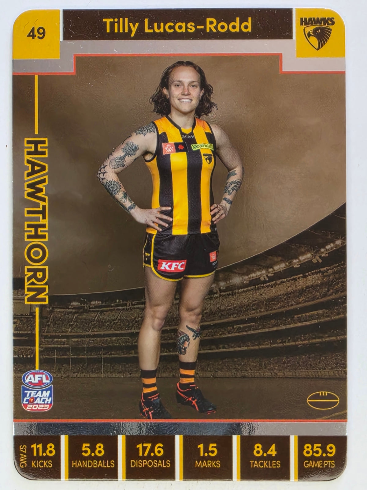 2023 AFLW TeamCoach | Silver Parallel | #49 Tilly Lucas-Rodd Hawthorn Hawks