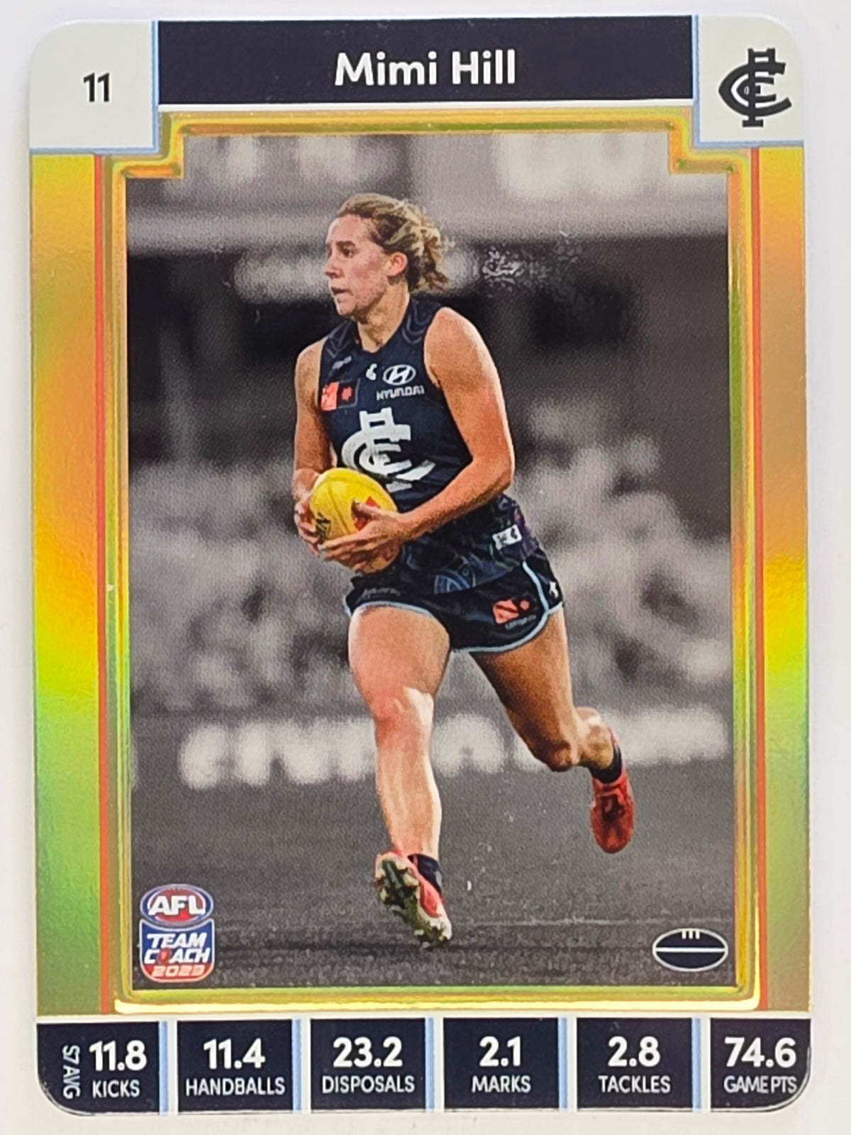 2023 AFLW TeamCoach | Gold Parallel | #11 Mimi Hill Carlton Blues