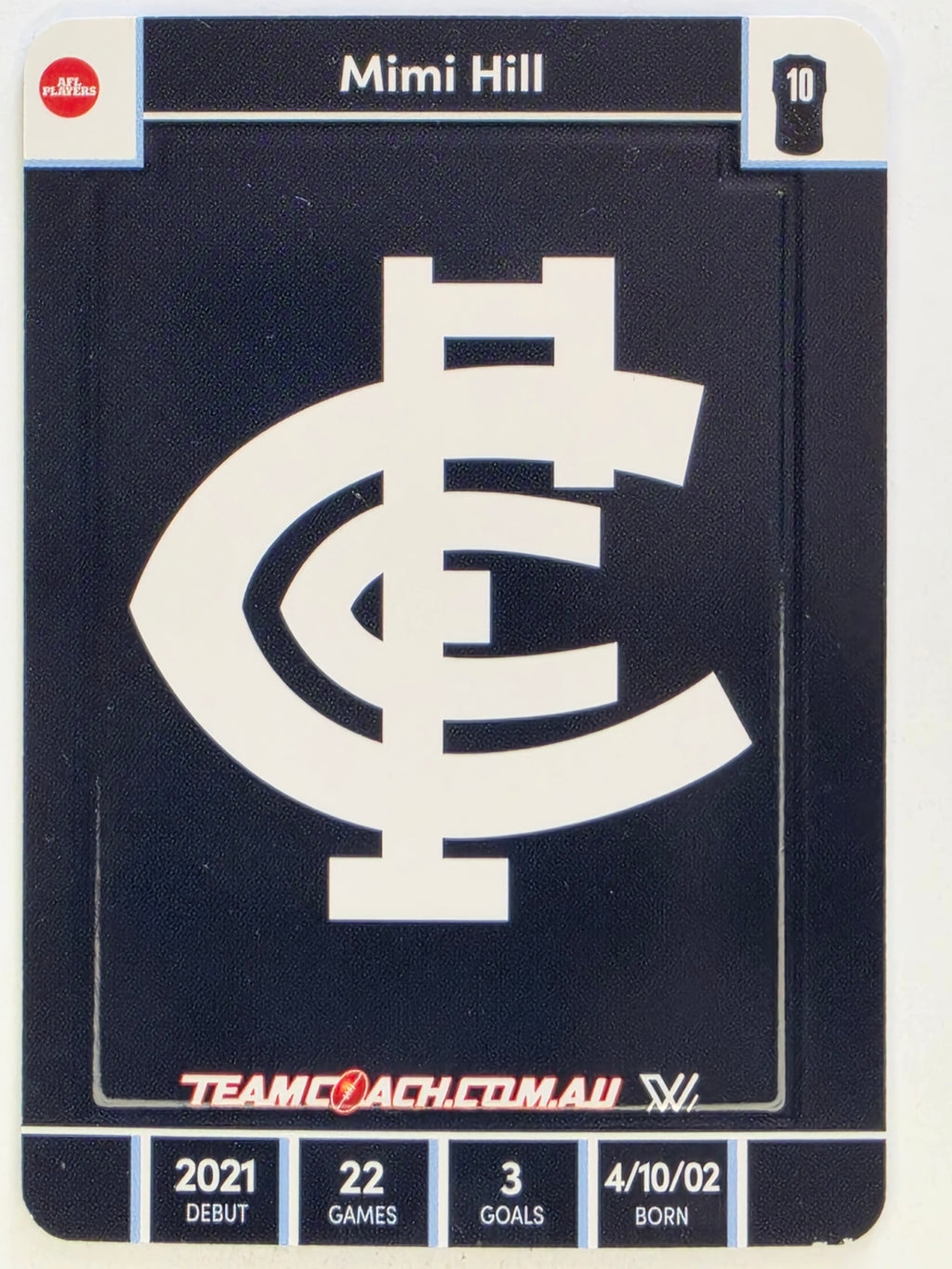 2023 AFLW TeamCoach | Gold Parallel | #11 Mimi Hill Carlton Blues