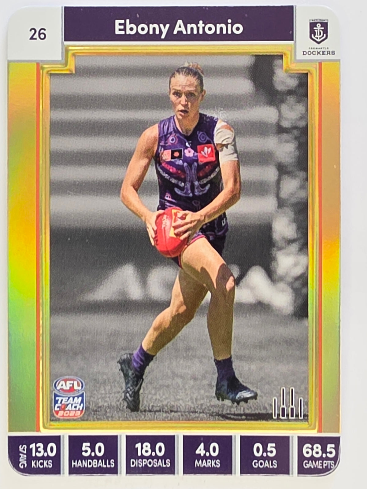 2023 AFLW TeamCoach | Gold Parallel | #26 Ebony Antonio Fremantle Dockers