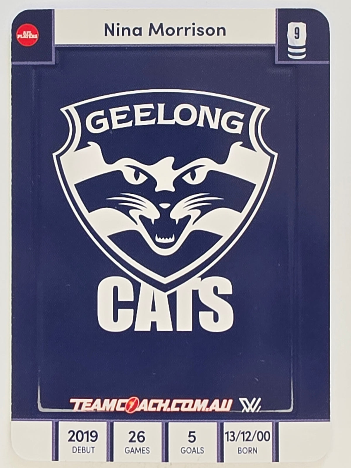 2023 AFLW TeamCoach | Gold Parallel | #33 Nina Morrison Geelong Cats