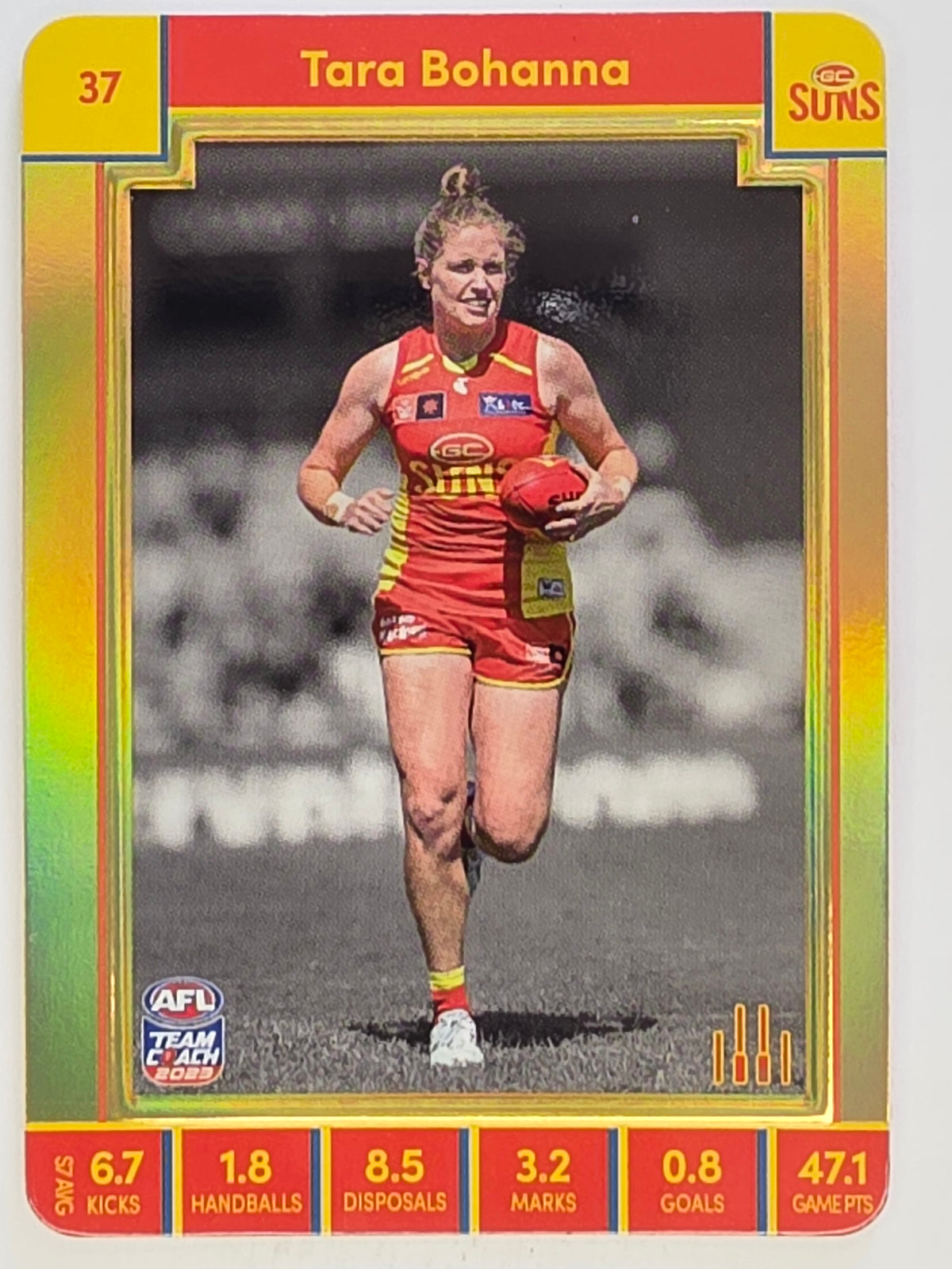 2023 AFLW TeamCoach | Gold Parallel | #37 Tara Bohanna Gold Coast Suns