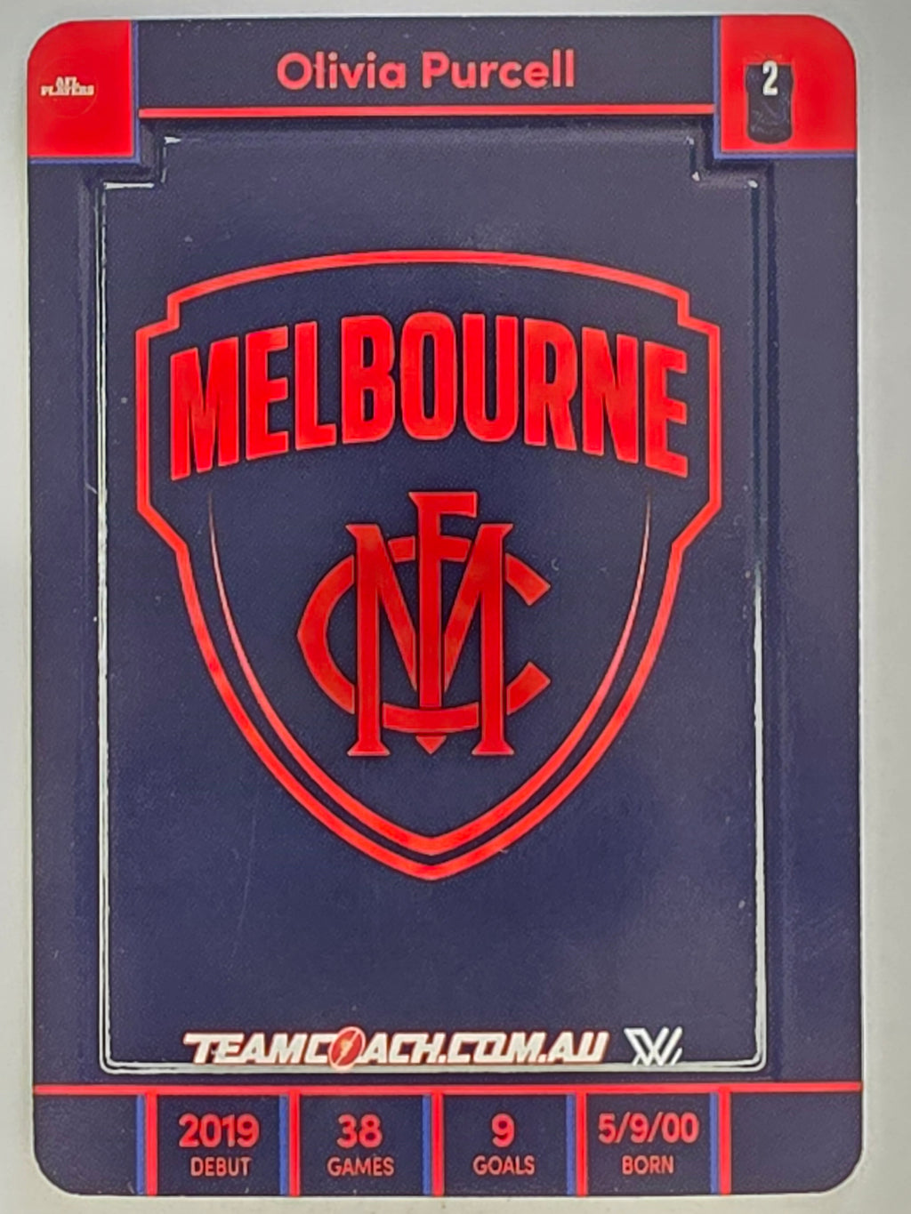 2023 AFLW TeamCoach | Gold Parallel | #55 Olivia Purcell Melbourne Demons