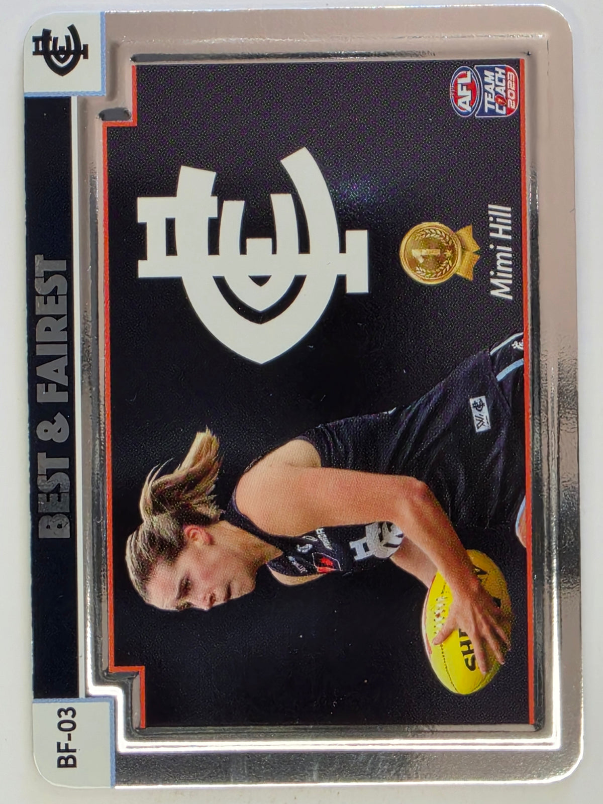 2023 AFLW TeamCoach | Best & Fairest Silver | #BF-03 Mimi Hill Carlton Blues