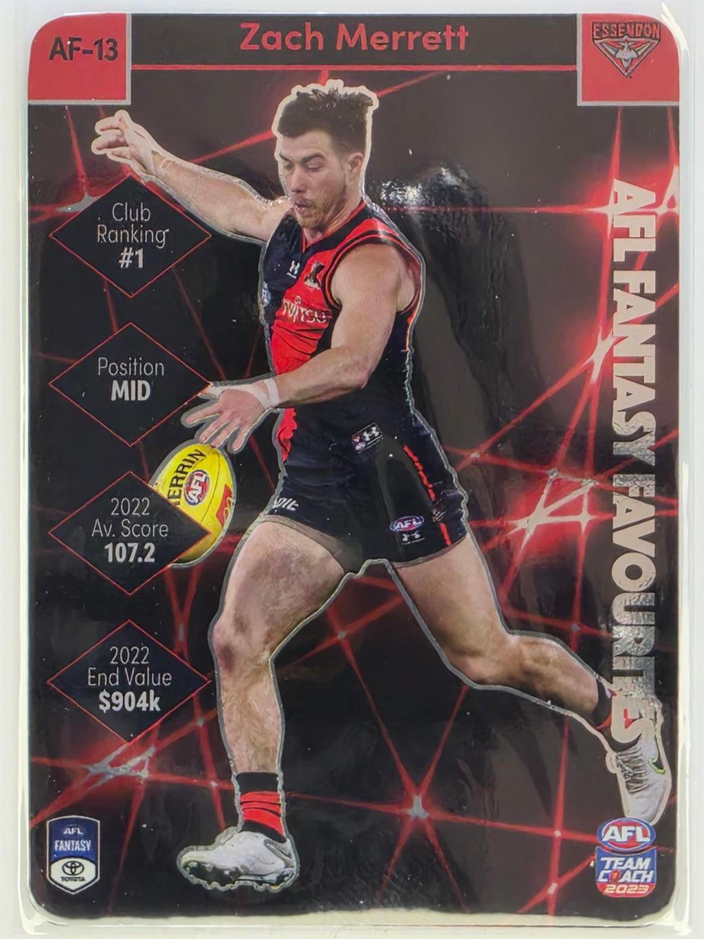 AFL 2023 TeamCoach Fantasy Favourites #AF-13 Zach Merrett Essendon Bombers