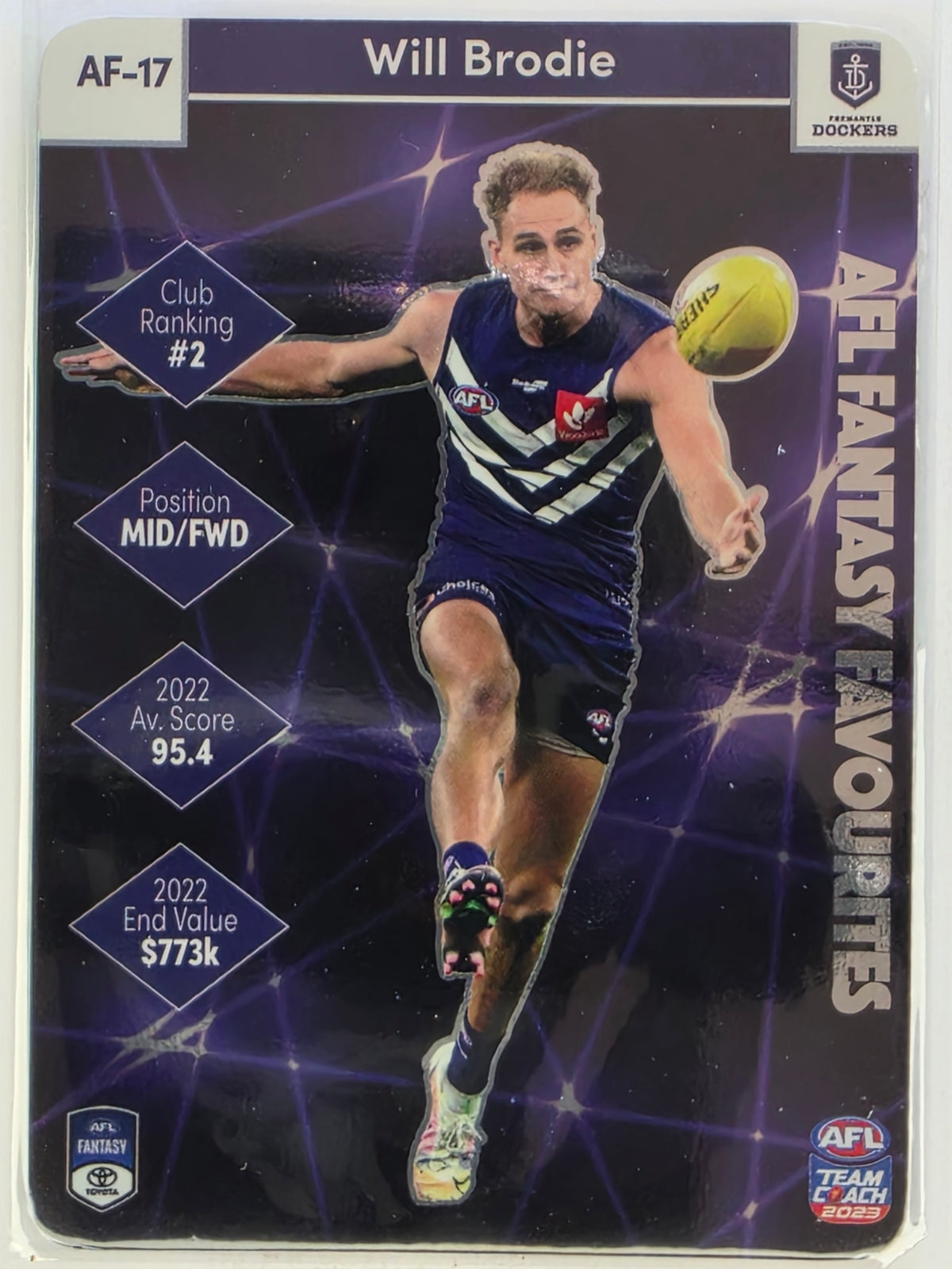 AFL 2023 TeamCoach Fantasy Favourites #AF-17 Will Brodie Fremantle Dockers
