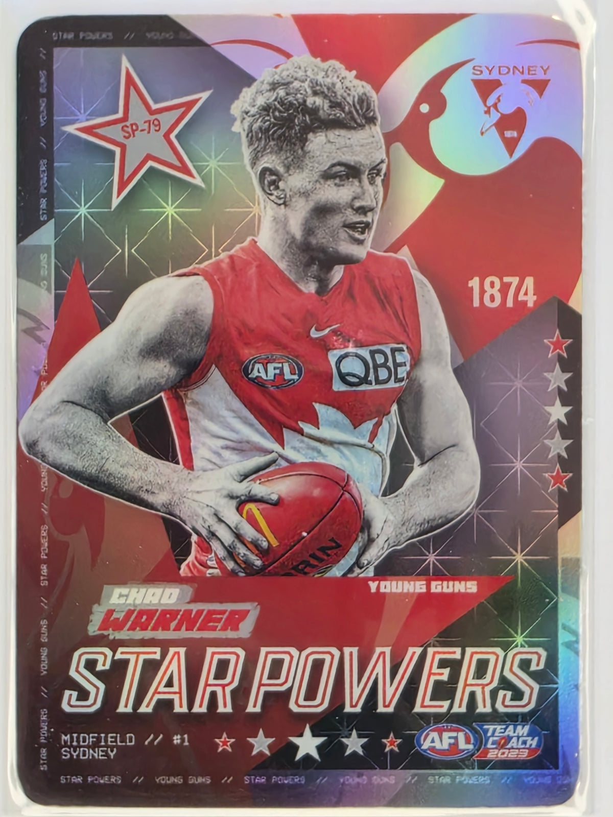 AFL 2023 TeamCoach Star Powers Silver #SP-79 Chad Warner Sydney Swans