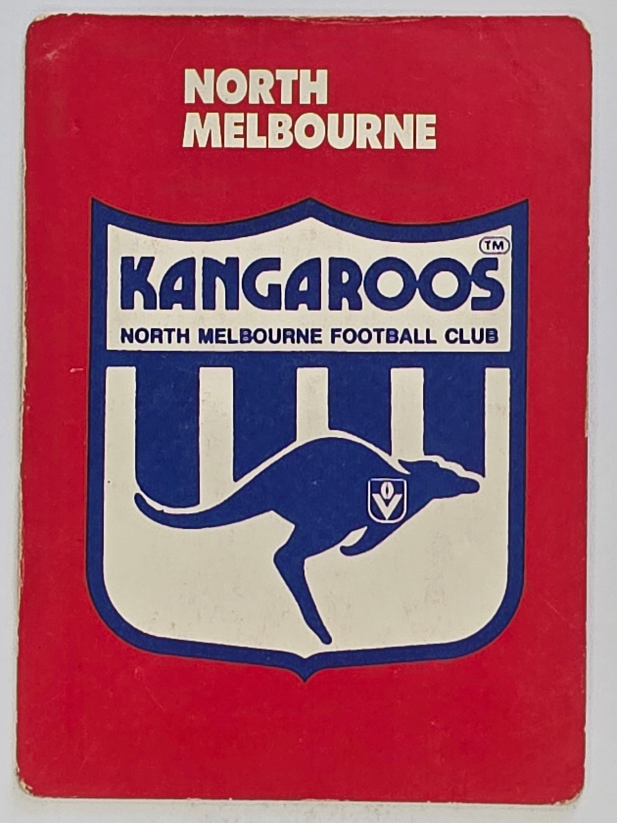 1989 Scanlens VFL / AFL Base Card #117 North Melbourne Kangaroos Logo