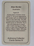 1980-81 Ardmona International Cricket | Allan Border Australia