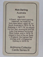 1980-81 Ardmona International Cricket | Rick Darling Australia