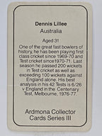 1980-81 Ardmona International Cricket | Dennis Lillee Australia