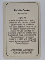 1980-81 Ardmona International Cricket | Rick McCosker Australia