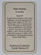 1980-81 Ardmona International Cricket | Peter Toohey Australia