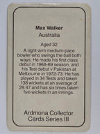 1980-81 Ardmona International Cricket | Max Walker Australia