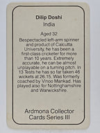 1980-81 Ardmona International Cricket | Dilip Doshi India
