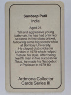 1980-81 Ardmona International Cricket | Sandeep Patil India