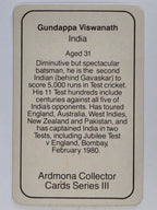 1980-81 Ardmona International Cricket | Gundappa Viswanath India