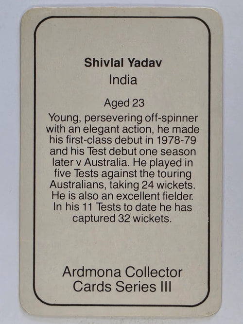 1980-81 Ardmona International Cricket | Shivlal Yadav India