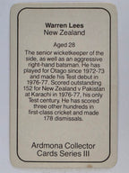 1980-81 Ardmona International Cricket | Warren Lees New Zealand