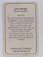 1980-81 Ardmona International Cricket | John Wright New Zealand