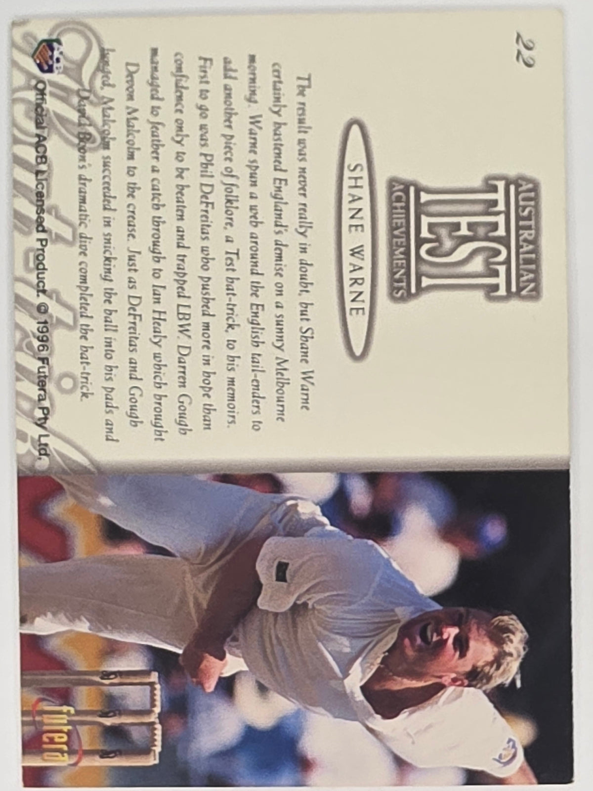 1996 Futera The Decider #22 Shane Warne Australia