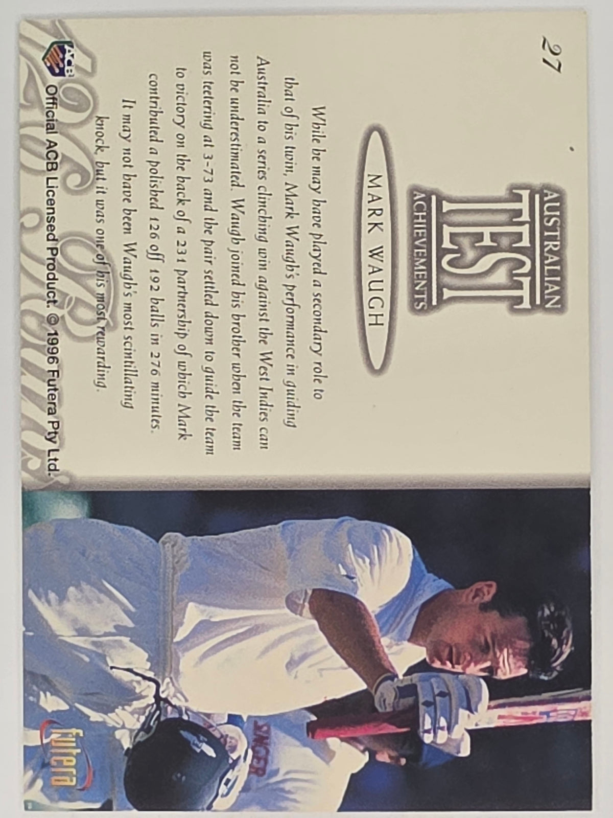 1996 Futera The Decider #27 Mark Waugh Australia