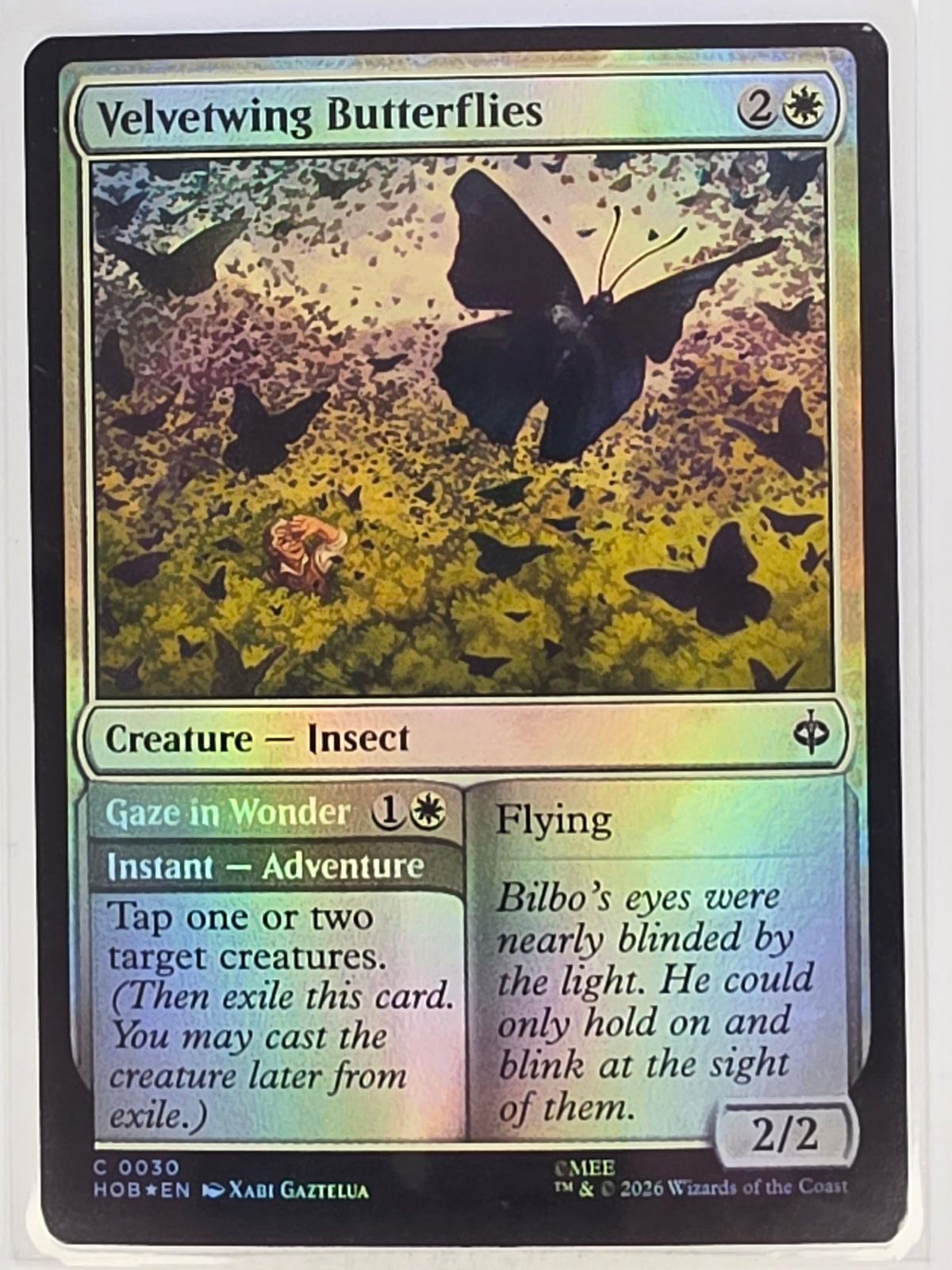 MTG - The Hobbit FOIL #030 Velvetwing Butterflies // Gaze in Wonder Common