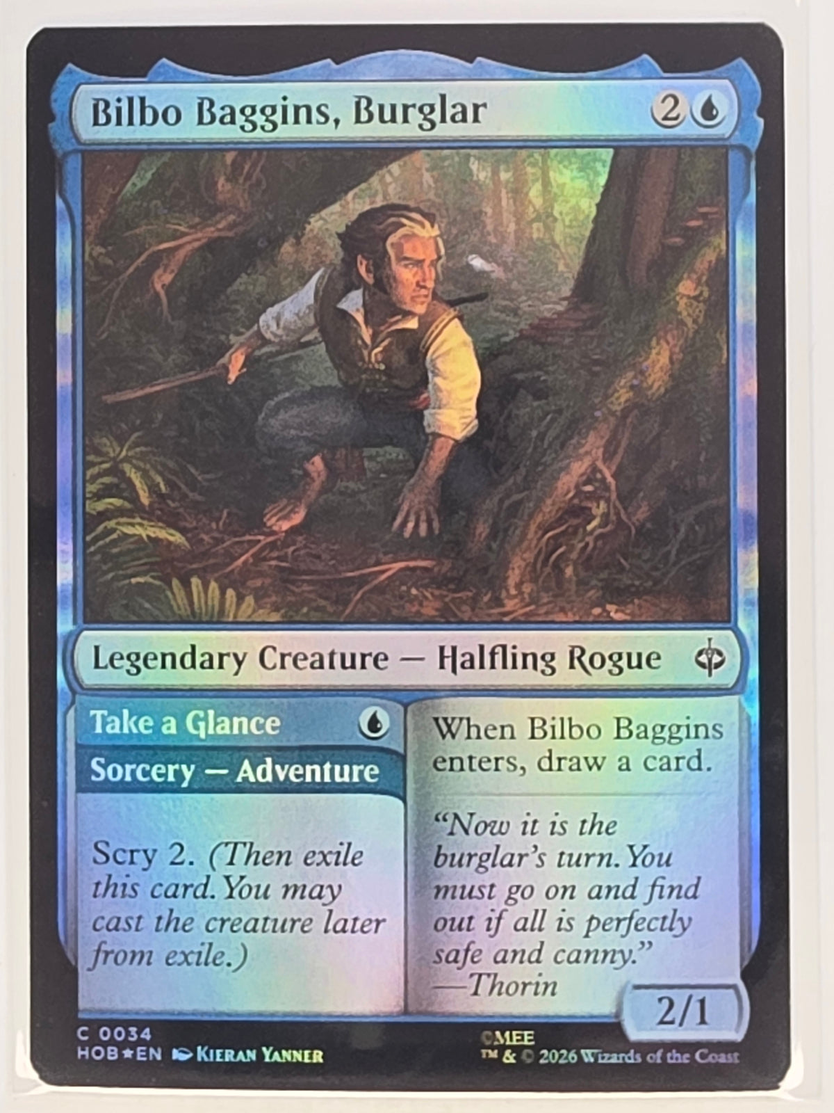 MTG - The Hobbit FOIL #034 Bilbo Baggins, Burglar // Take a Glance Common