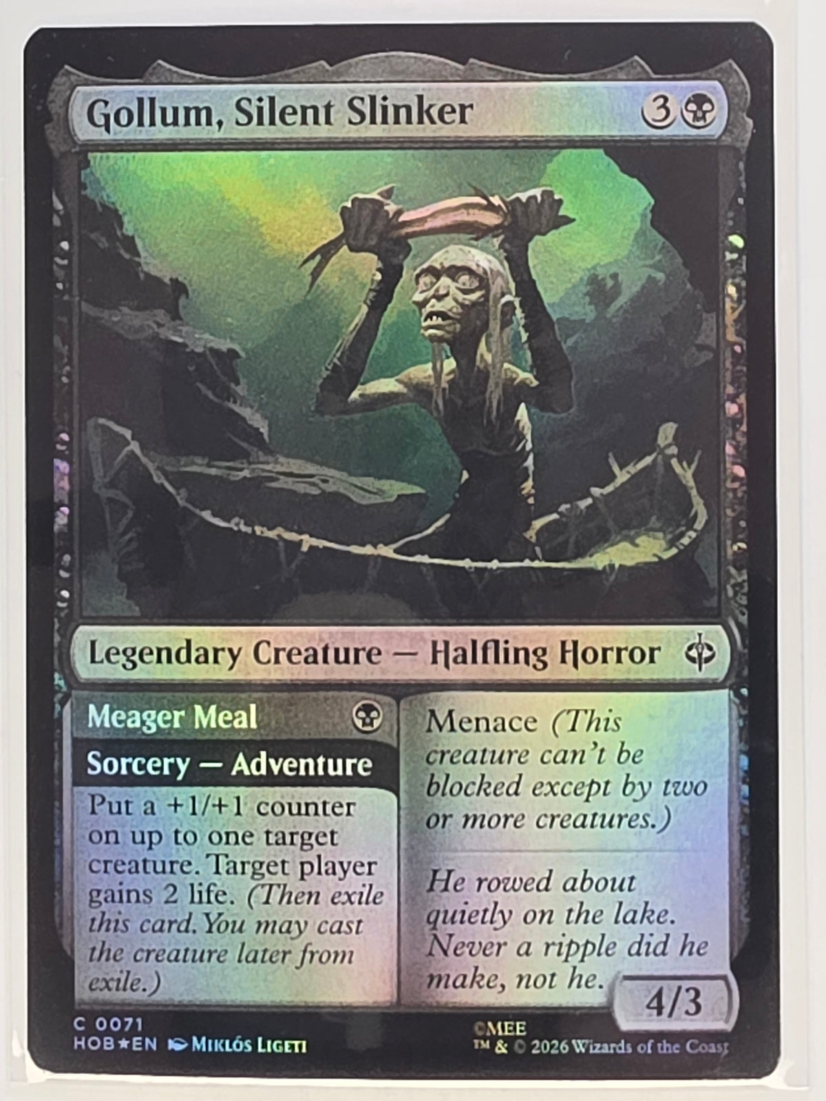 MTG - The Hobbit FOIL #071 Gollum, Silent Slinker // Meager Meal Common
