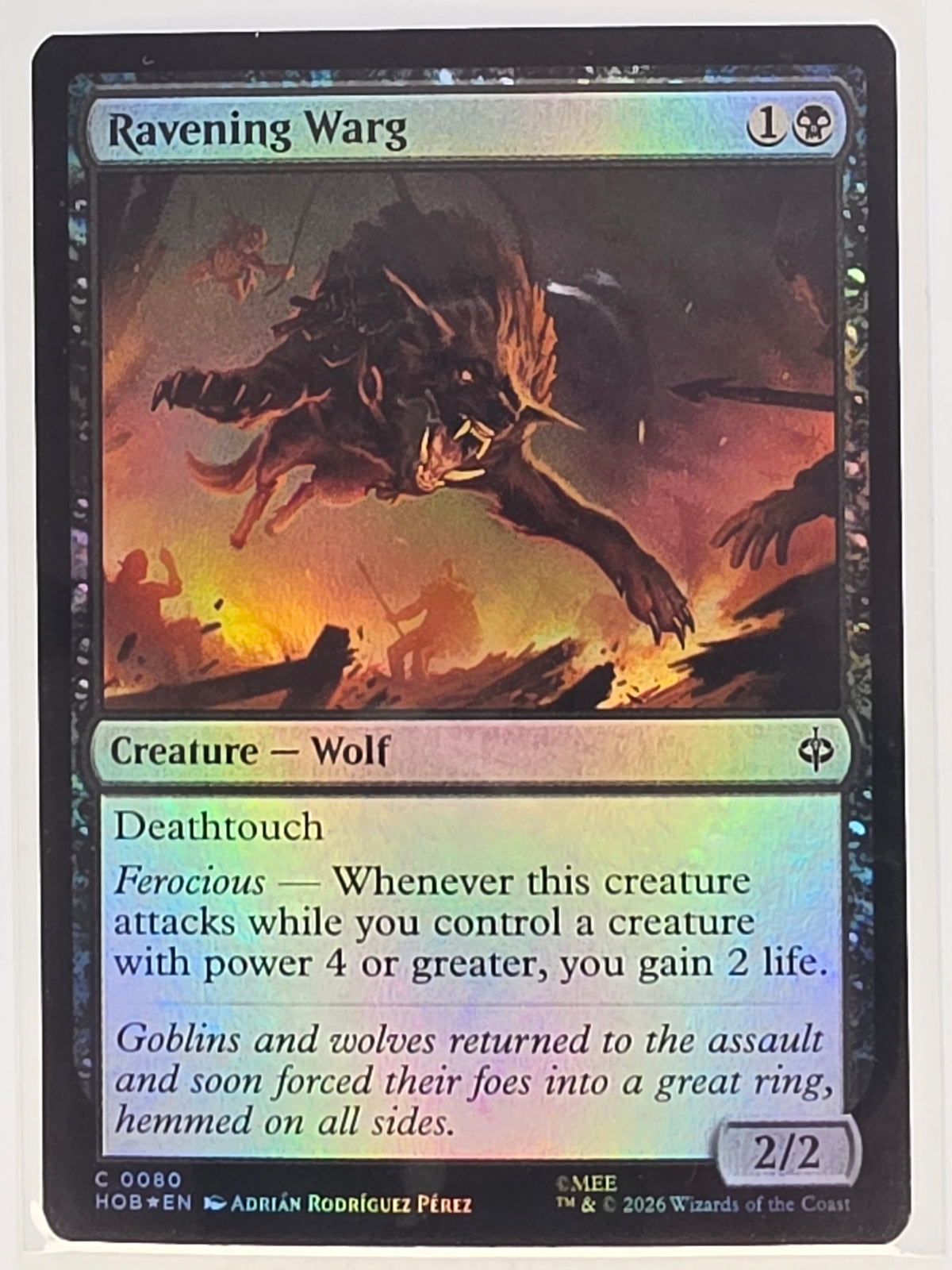 MTG - The Hobbit FOIL #080 Ravening Warg Common