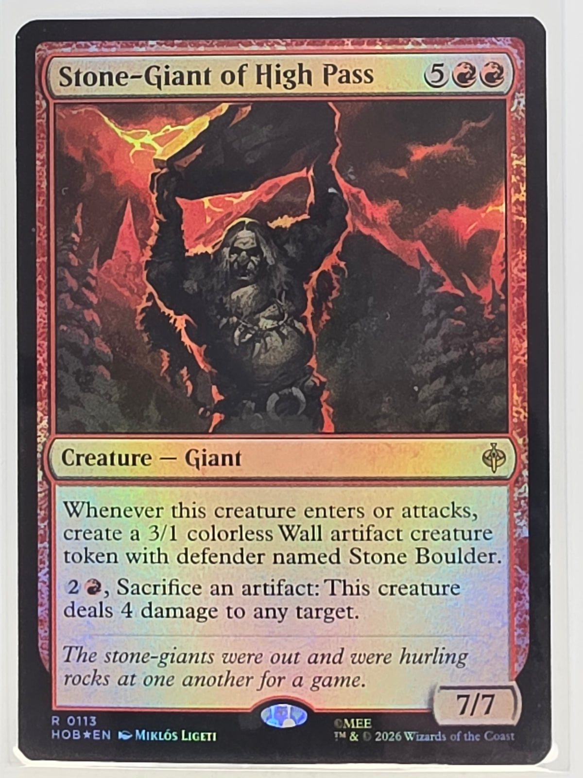 MTG - The Hobbit FOIL #113 Stone-Giant of High Pass Rare