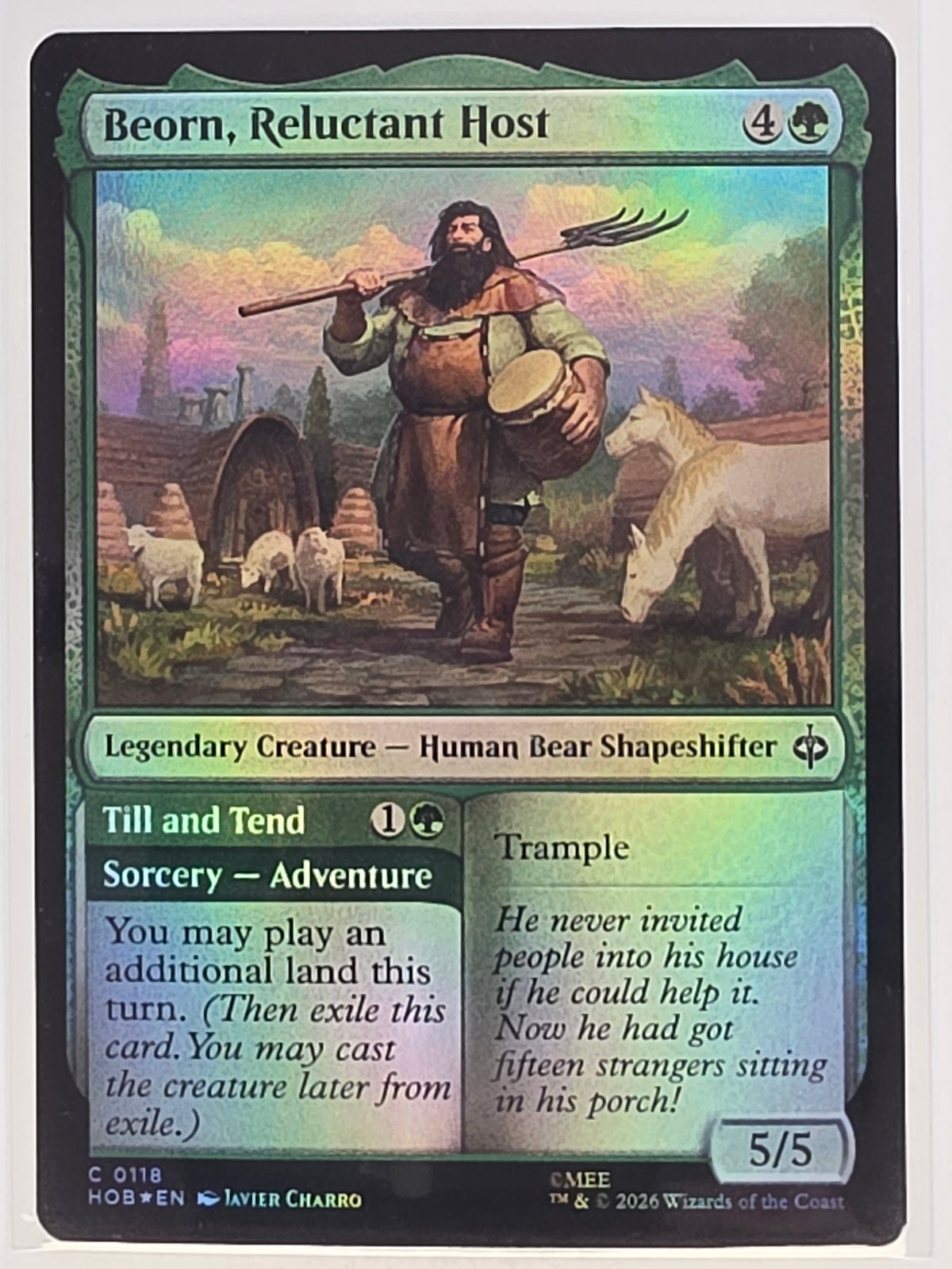 MTG - The Hobbit FOIL #118 Beorn, Reluctant Host // Till and Tend Common