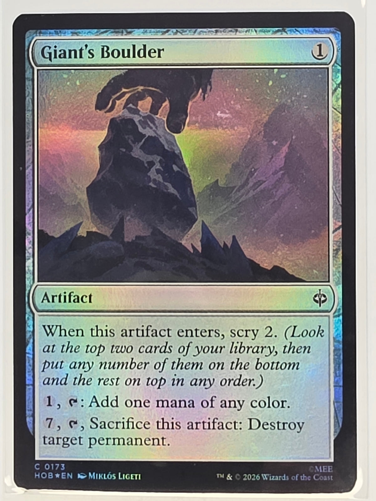 MTG - The Hobbit FOIL #173 Giant's Boulder Common
