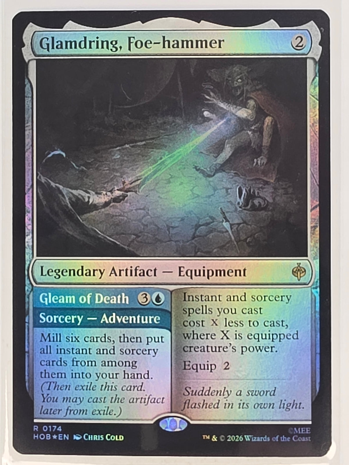 MTG - The Hobbit FOIL #174 Glamdring, Foe-hammer // Gleam of Death Rare