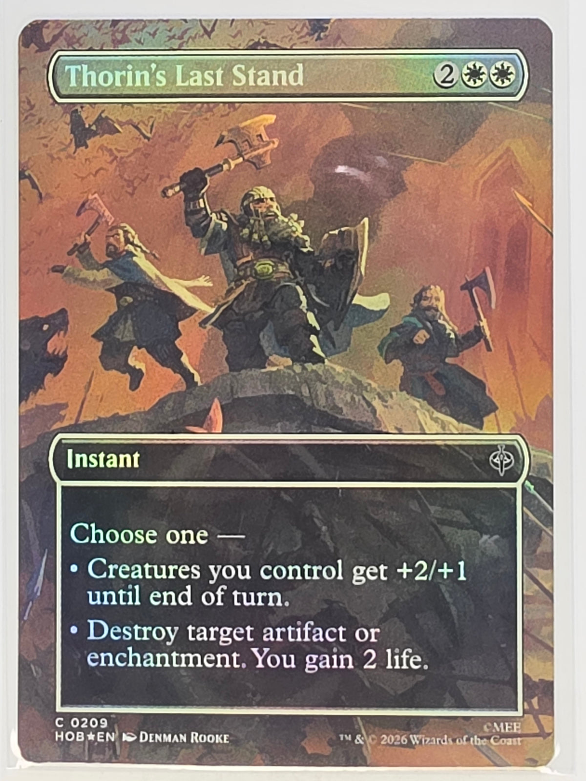 MTG - The Hobbit FOIL #209 Thorin's Last Stand Borderless Common