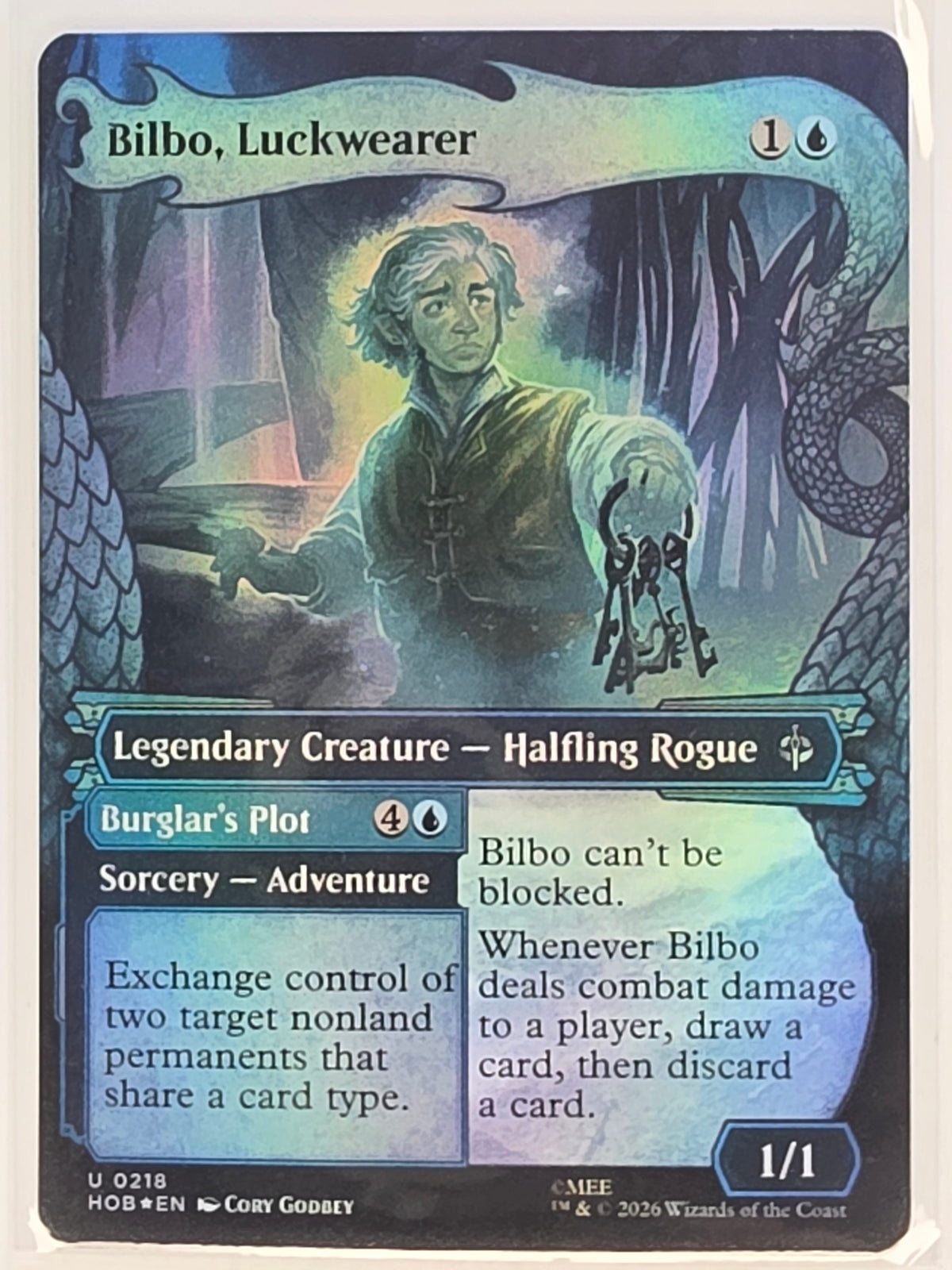 MTG - The Hobbit FOIL #218 Bilbo, Luckwearer Showcase Uncommon
