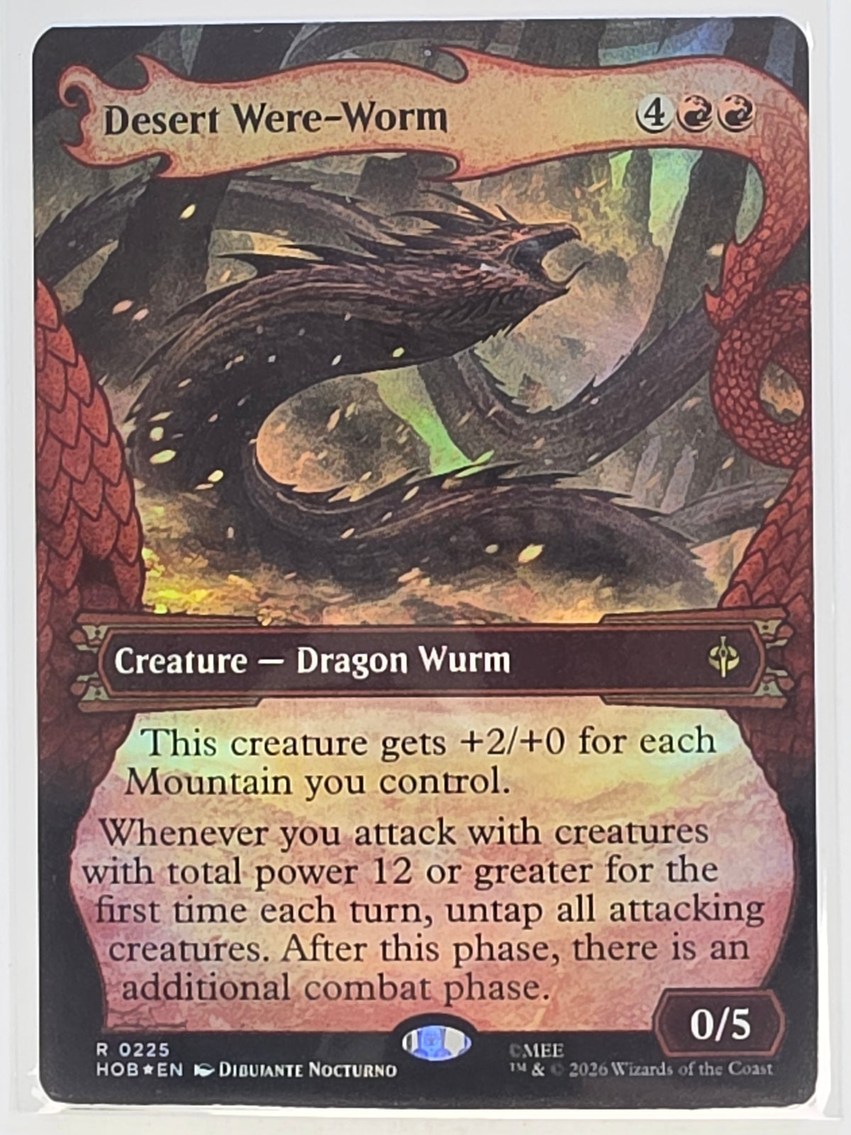 MTG - The Hobbit FOIL #225 Desert Were-Worm Showcase Rare