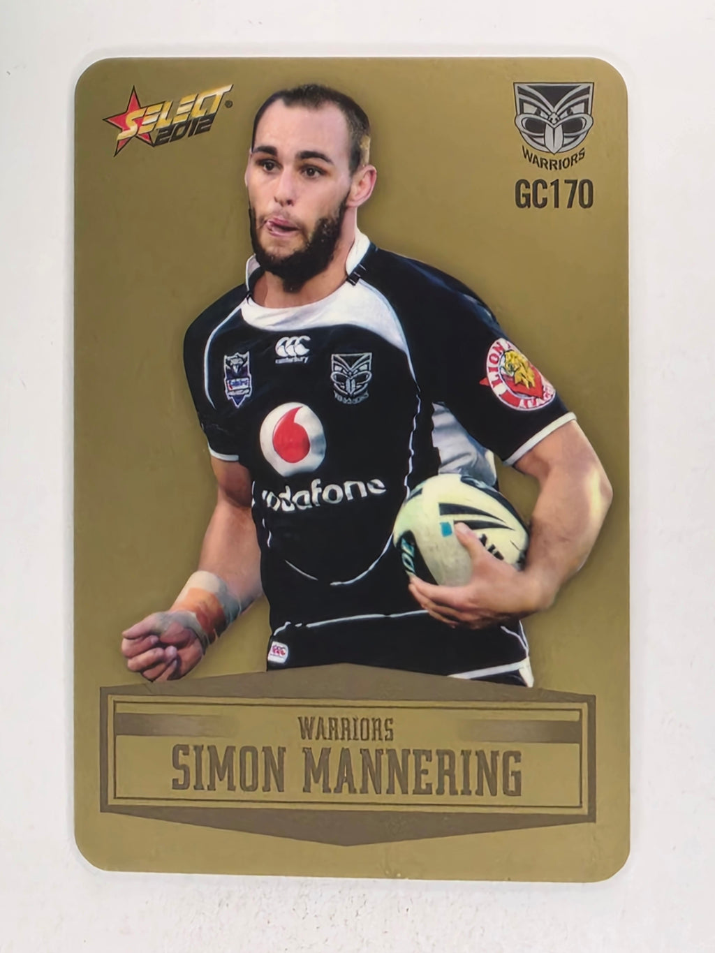 NRL 2012 Champions Gold Parallel Card #170 Simon Mannering New Zealand Warriors
