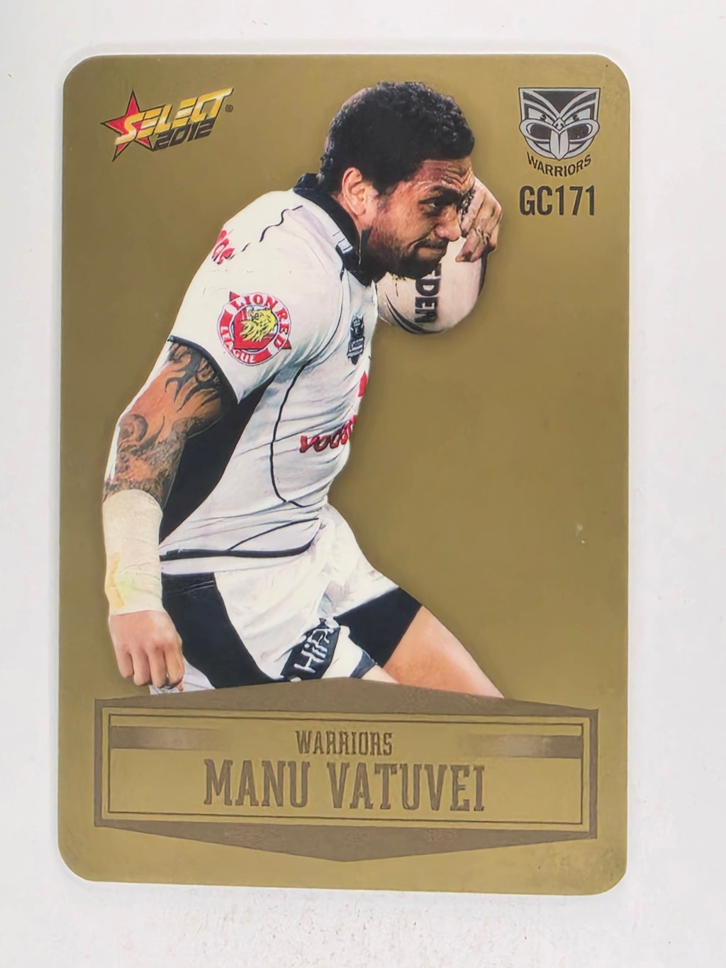 NRL 2012 Champions Gold Parallel Card #171 Manu Vatuvei New Zealand Warriors